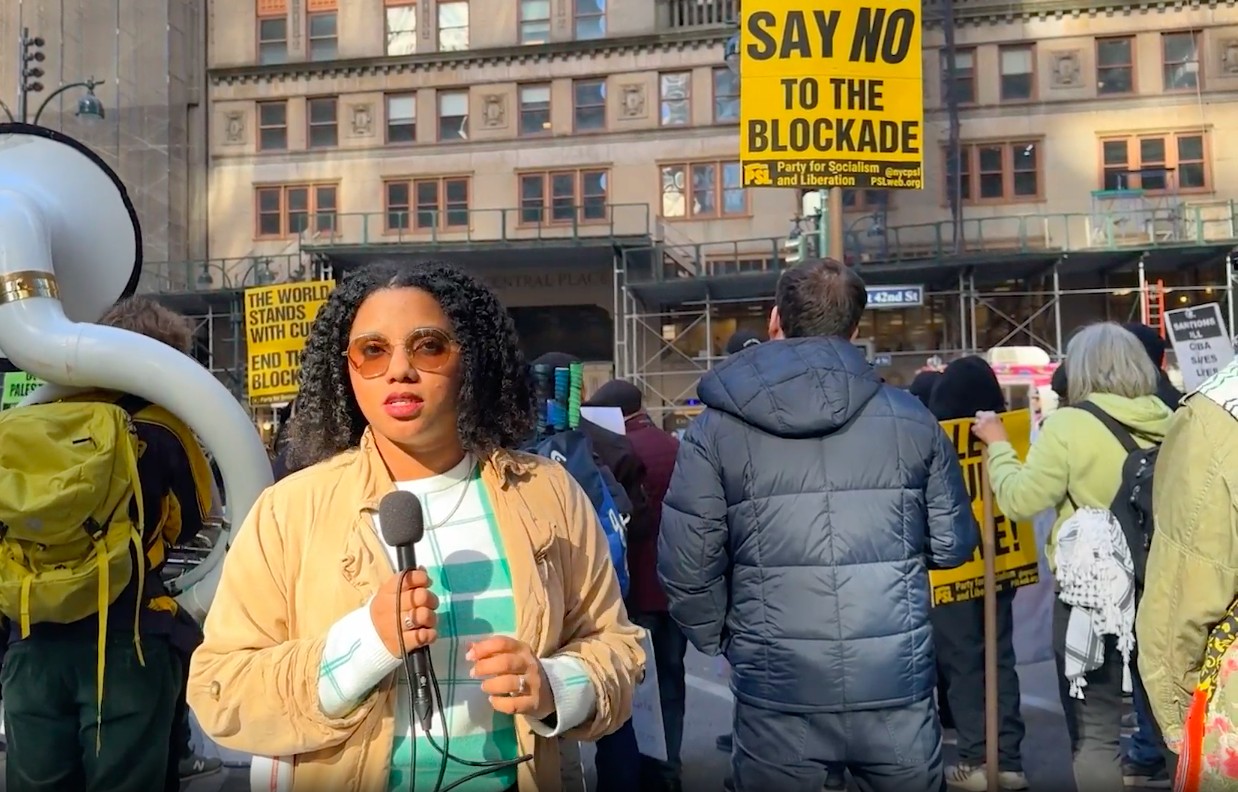 Protesters in New York City Rally Against US Blockade of Cuba