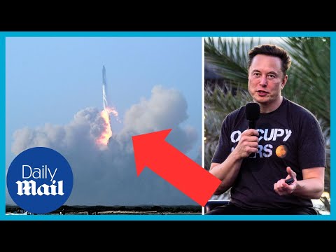 Elon Musk’s Starship explodes after a few minutes of flight when booster fails.