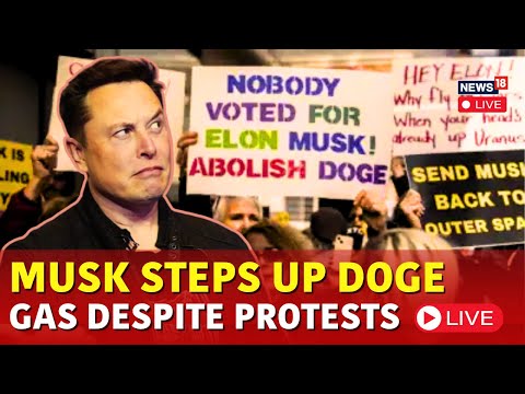 Dogecoin News Live: Elon Musk Reacts To Anti-DOGE Protests At Tesla Store | DOGE Protest Live | N18G