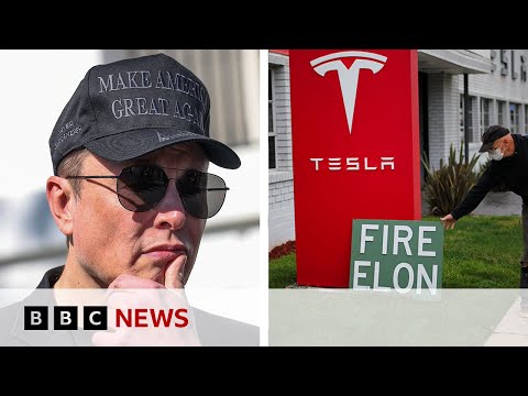 Tesla faces challenges after protests over Elon Musk controversy | BBC News