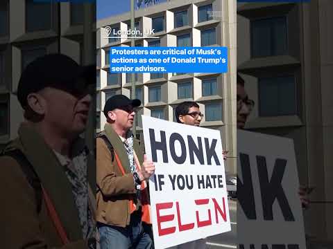 Over 200 anti-Elon Musk protests took place across the world. #protest #elonmusk #tesla