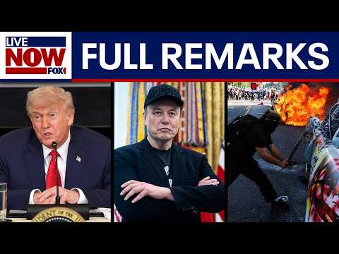 WATCH: President Trump asked about anti-ICE protests, Elon Musk & more
