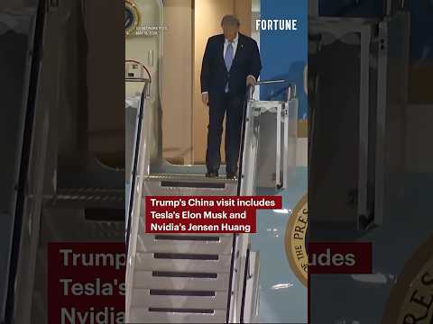 Trump’s China visit includes Tesla’s Elon Musk and Nvidia’s Jensen Huang #Trump #politics